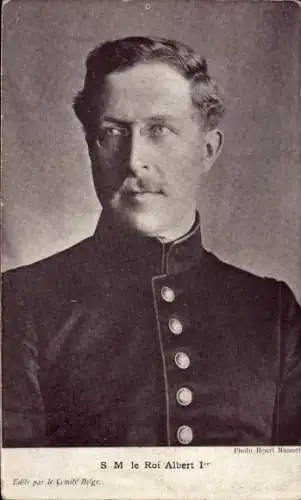 Ak König Albert I. von Belgien, Portrait