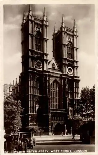 Ak City of Westminster, London, England, Westminster Abbey, Westfassade