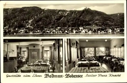 Ak Bodman Ludwigshafen am Bodensee,  Panorama, Gaststätte zum Löwen, Gaststube