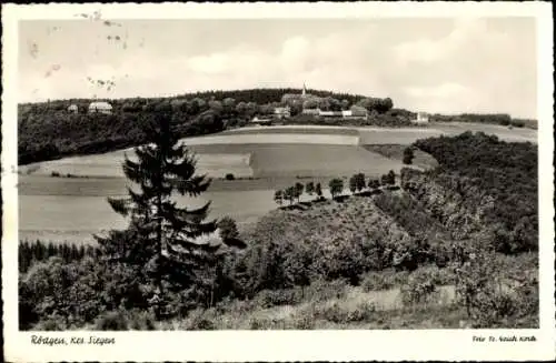 Ak Rödgen Obersdorf Wilnsdorf im Siegerland,  Panorama, Kaffeehaus und Pension Debus