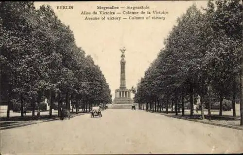 Ak Berlin Tiergarten, Siegessäule, Siegesallee