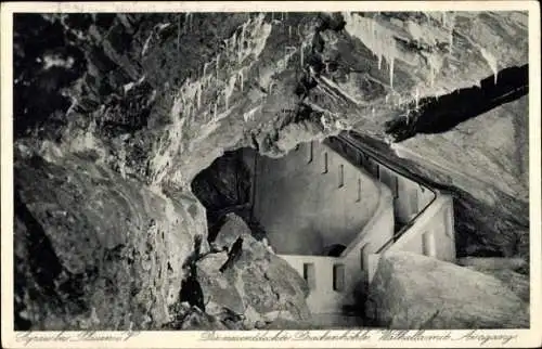 Ak Syrau Rosenbach im Vogtland, die neu entdeckte Drachenhöhle Walhalla mit Ausgang