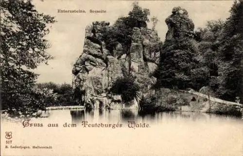 Ak Horn Bad Meinberg im Teutoburger Wald Westfalen, Externsteine, Seeseite