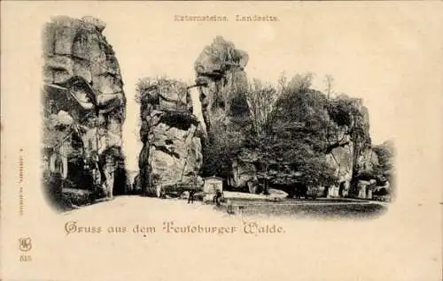 Ak Horn Bad Meinberg im Teutoburger Wald Westfalen, Externsteine, Landseite