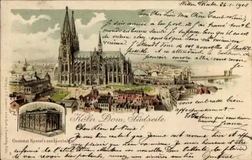 Litho Köln, Grabmal Konrad's von Hostaden, Kölner Dom