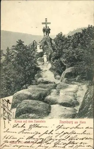 Ak Ilsenburg im Harz, Kreuz auf dem Ilsenstein