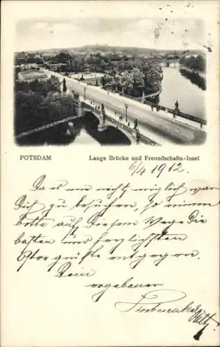 Ak Potsdam, Lange Brücke, Freundschafts-Insel