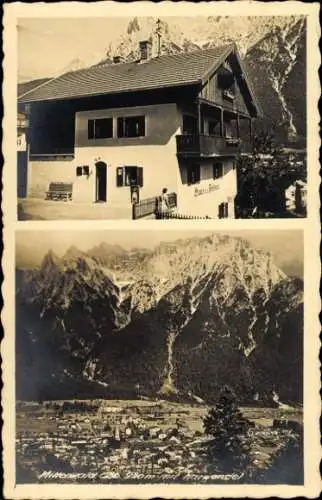 Foto Ak Mittenwald in Oberbayern, Panorama, Gasthaus