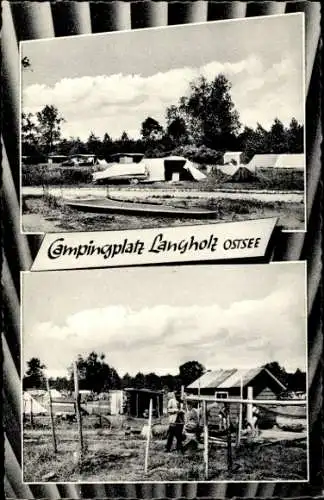 Ak Langholz Waabs in Schleswig Holstein, Campingplatz, Fischerklause