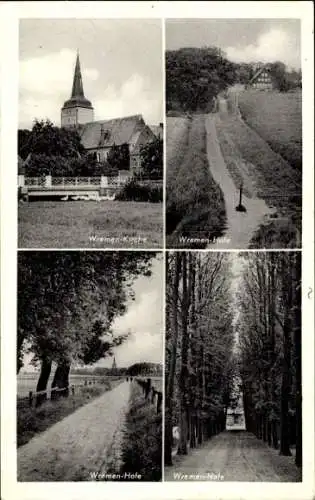 Ak Nordseebad Wremen Wurster Nordseeküste, Hofe, Kirche