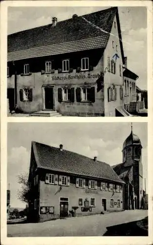 Ak Obergriesheim Gundelsheim am Neckar Württemberg, Gasthaus und Saalbau Zur Traube