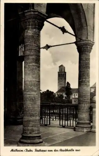 Ak Mülheim an der Ruhr, Rathaus, Blick von der Statdhalle