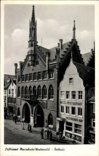 Ak Montabaur im Westerwald, Rathaus, Hotel Deutscher Hof