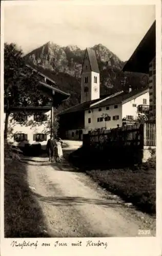 Ak Nußdorf am Inn Oberbayern, Teilansicht, Heuberg