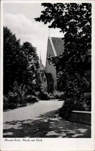 Ak Weener Ostfriesland, Kirche, Park