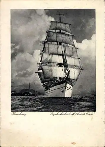 Ak Hamburg, Segelschiff, Schulschiff Gorch Fock