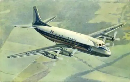 Ak Französisches Passagierflugzeug, Air France, Vickers Viscount