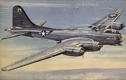 Künstler Ak Petit, L., Amerikanisches Kampfflugzeug, Boeing B-17 Flying Fortress