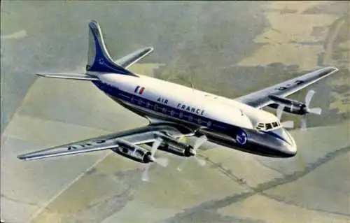 Ak Französisches Passagierflugzeug, Air France, Vickers Viscount