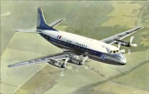 Ak Französisches Passagierflugzeug, Air France, Vickers Viscount