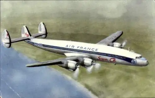 Ak Französisches Passagierflugzeug, Lockheed Super G Constellation, Air France