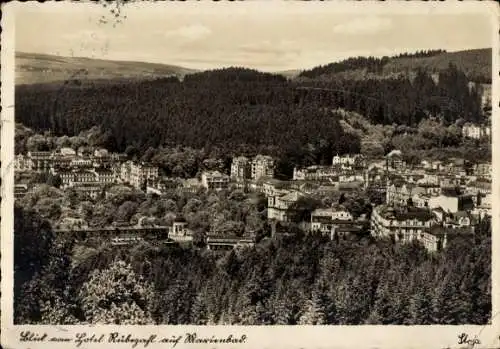 Ak Mariánské Lázně Marienbad Region Karlsbad, Gesamtansicht, Hotel Rübezahl