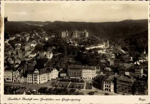 Ak Karlsbad, Blick über die Stadt, Kurhäuser, Kirche