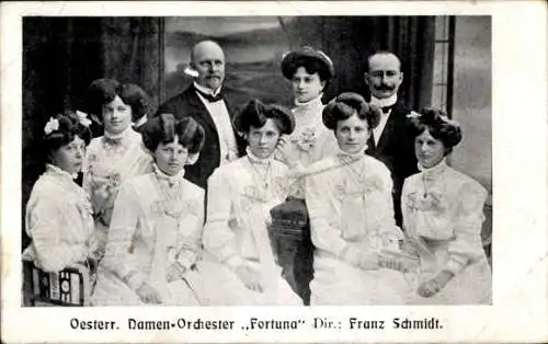 Ak Österreichisches Damen-Orchester Fortuna, Dir. Franz Schmidt