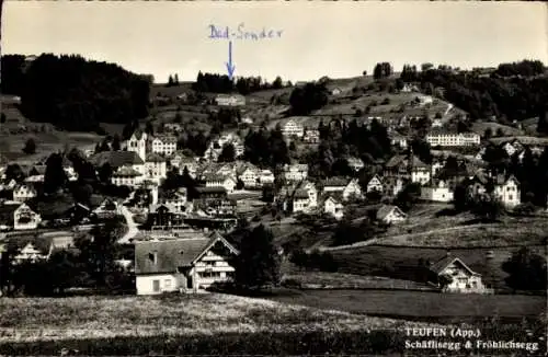 Ak Teufen Kanton Appenzell Ausserrhoden Schweiz, Gesamtansicht, Schäflisegg