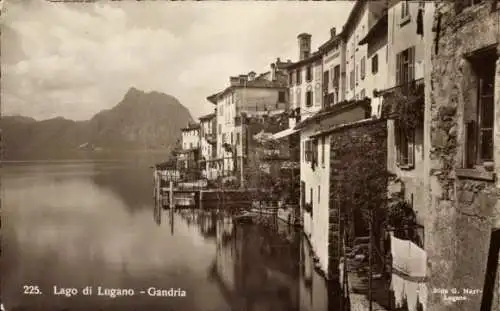 Ak Gandria Lago di Lugano Tessin Schweiz, Häuser am Wasser