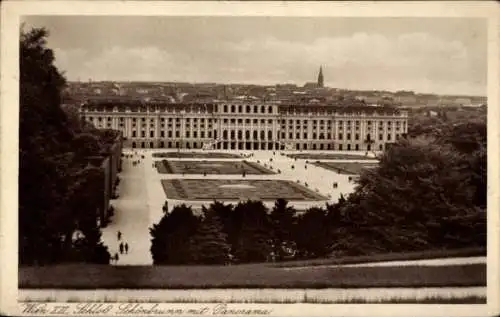 Ak Wien 13 Hietzing Österreich, Schloss Schönbrunn mit Panorama