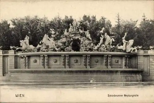 Ak Wien 13 Hietzing Österreich, Schönbrunner Neptungrotte