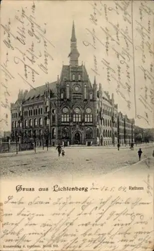 Ak Berlin Lichtenberg, Rathaus