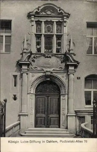 Ak Berlin Zehlendorf Dahlem, Königin Luise Stiftung, Podbielski-Allee 78