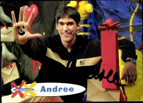 Ak Schauspieler Andree, Portrait, Kinderkanal, Autogramm