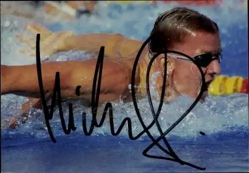 Ak Schwimmer Michael Gross, Portrait, Autogramm, Olympiasieger