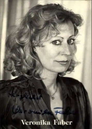 Ak Schauspielerin Veronika Faber, Portrait, Autogramm