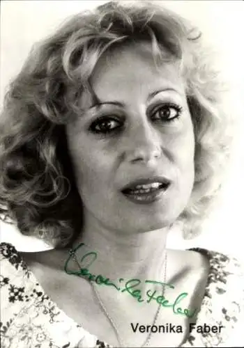 Ak Schauspielerin Veronika Faber, Portrait, Autogramm