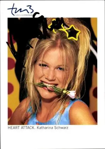Ak Moderatorin Katharina Schwarz, Portrait, Sendung Heart Attack, Autogramm