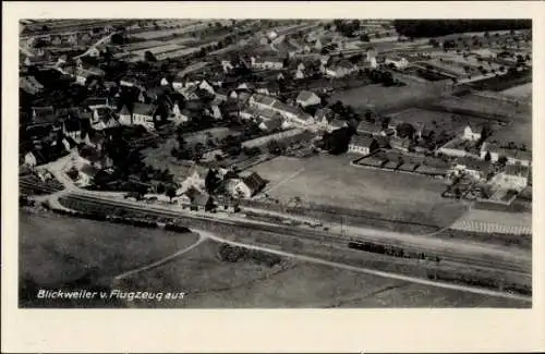 Ak Blickweiler Blieskastel, Fliegeraufnahme, Bäckerei Gasthaus, Kolonialwaren