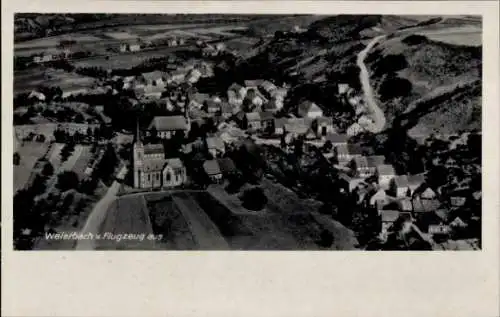 Ak Weiherbach Martin Weierbach Idar Oberstein an der Nahe, Fliegeraufnahme, Gemischtwaren