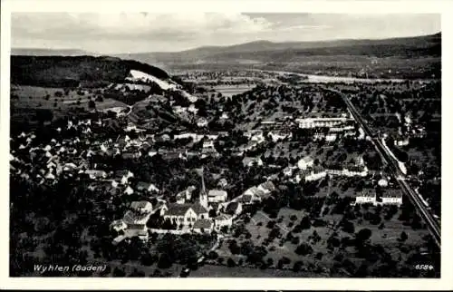 Ak Grenzach Wyhlen am Rhein, Panorama, Fliegeraufnahme