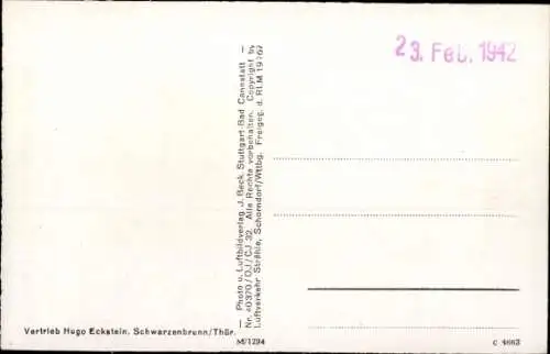 Ak Schwarzenbrunn Sachsenbrunn in Thüringen, Fliegeraufnahme, Blick auf Ortschaft und Umgebung