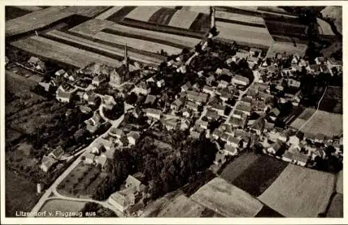 Ak Litzendorf Oberfranken, Fliegeraufnahme, Gemischtwaren