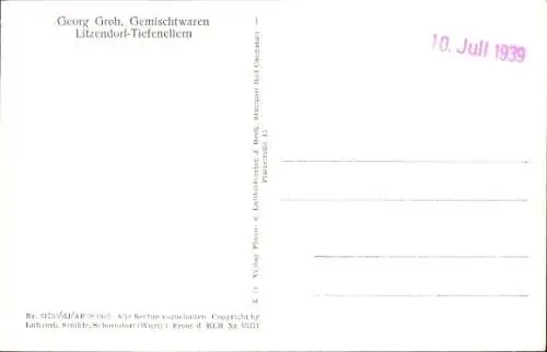 Ak Litzendorf Oberfranken, Fliegeraufnahme, Gemischtwaren