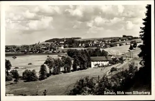 Ak Schleiz im Vogtland Thüringen, Blick vom Silberberg auf die Stadt