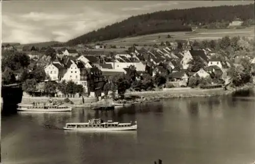 Ak Saalburg in Thüringen, Stausee der Bleiloch-Saaletalsperre, Boote