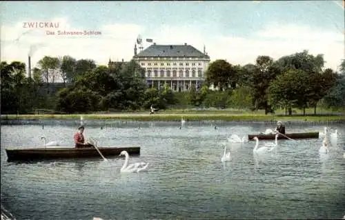 Ak Zwickau in Sachsen, Das Schwanenschloss