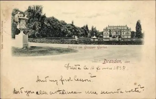 Ak Dresden Altstadt, Palais im Großen Garten