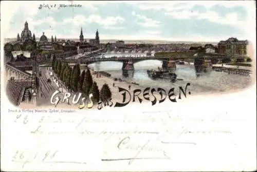 Litho Dresden Altstadt, Albertbrücke